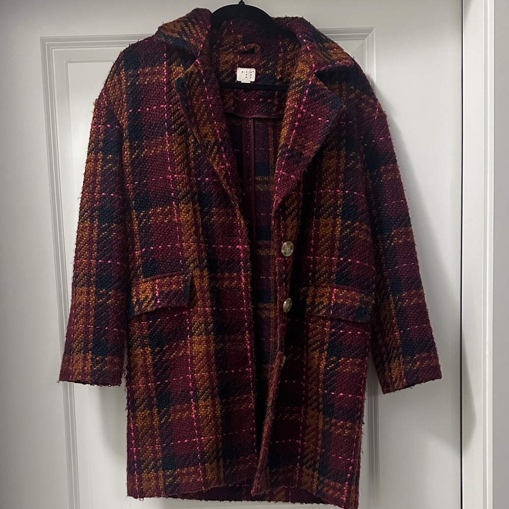 A.n.d eawy plaid jacket Plaid Coat